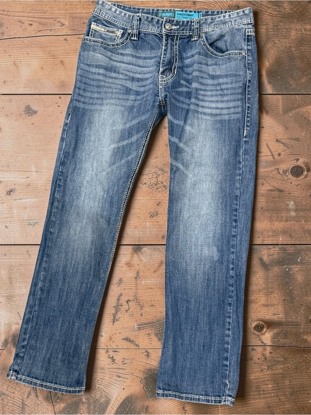 Rock & Roll Denim Men's Washed Blue Relaxed Jeans